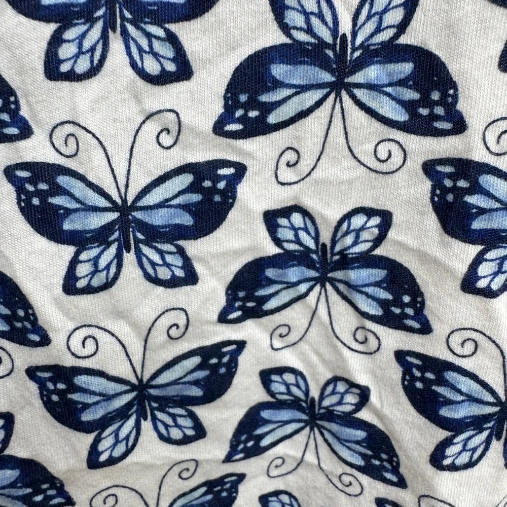 NWOT The Children's Place 2T Girls Blue & White Butterfly Print Cami Top Blouse